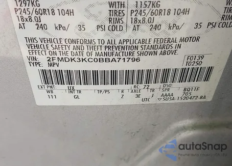 2011 Ford Edge Limited from USA, damaged, VIN 2FMDK3KC0BBA71796